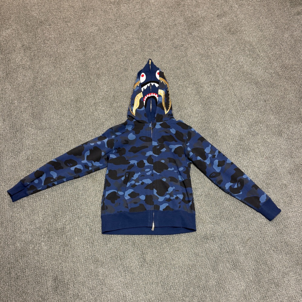 Bape Blue Camouflage Hoodie Sweatshirt